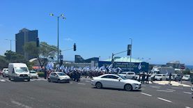 הפגנה בחיפה, צילום: משטרת ישראל